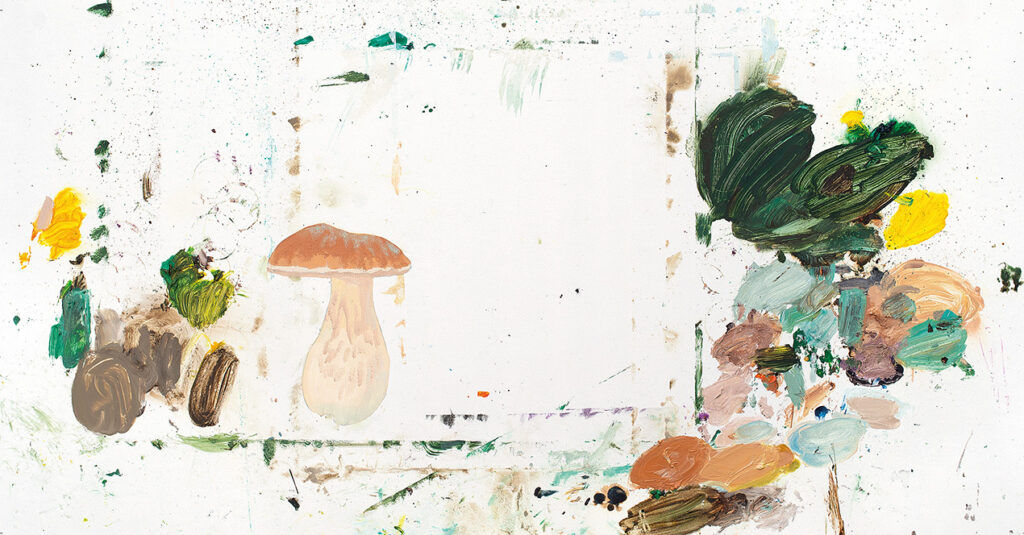 Målning med färgfläckar och svamp av Melissa Henderson