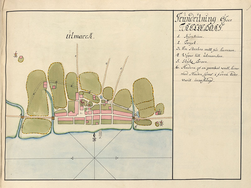 Äldre karta över Trelleborg.